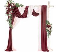 Kit d'arche florale artificielle pour mariage (lot de 5) Tissu drapé et guirlandes florales Parfait pour décorer les tonnelles et les toiles de fond de réception