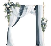 Kit d'arche florale bordeaux pour mariage (lot de 5) 2 guirlandes de fleurs, 3 tissus drapés, fleurs d'angle roses blanches pour décoration de mariage, cérémonies, fêtes et maison