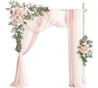 Kit d'arche florale de mariage avec tissu drapé (lot de 5) 2 arrangements de fleurs artificielles et 3 pièces de draperie, parfait pour les tonnelles de mariage, les guirlandes florales, les