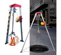 Kit d'arrêt de chute réglable pour espaces confinés, trépied de sauvetage avec treuil de 29,9 m - Support de levage d'urgence, équipement de sauvetage essentiel de 1 179,3 kg