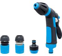 Kit d'arrosage AQUACRAFT® 740531, Comfort, jardin, pour tuyau, pistolet 2x échantillons, raccord STOP 1/2", adaptateur