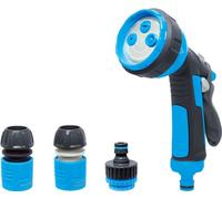 Kit d'arrosage AQUACRAFT® 770531, Classic, jardin, pour tuyau, pistolet X4 modèle, raccord STOP 1/2", adaptateur