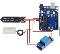 Kit D'Arrosage Automatique Diy,Sol Détection D'Humidité + 5V 1 Canal Relais Module + Mini Micro Pompes À Eau Submersibles + 1M Tuyau Transparent Pour Jardin Plante Fleur
