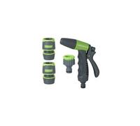 Ribimex Kit pistolet d'arrosage bi-matière Soft-Touch avec raccords et nez de robinet 1/2-3/4