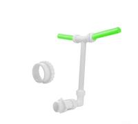 Kit d'arrosage fluorescent à double tête avec support pour piscine, étang, spa, buse cascade réglable qui brille à la tombée de la nuit, pour une installation facile de décoration de jardin (avec