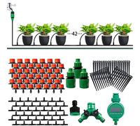 Kit d'arrosage Micro-Goutte avec Minuterie, Kits d'arrosage par Brumisation avec Tuyau de Distribution Vide de 1/4", Arroseur Goutteur à Buse, Kit d'arrosage Automatique pour Plantes de Patio