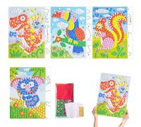 Kit d'art à pois pour enfants - 4 modèles de stickers en mousse avec des motifs de dinosaures, koalas, écureuils et piverts - Activité créative et éducative - Sûr et écologique
