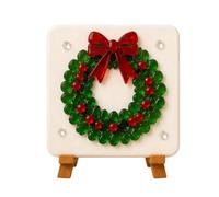 Kit d'art de Noël 2026 avec motifs festifs, socles en bois, verre tambré, projet de bricolage créatif pour adultes, adolescents, activité relaxante pour la période de l'Avent (E, 5 x 5