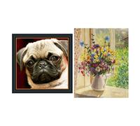 Kit D'art De Peinture Diamant, 2 Pièces, Bricolage, Point De Croix Par Numéros, Décor Mural Artisanal, Sans Cadre, 35x35cm Et 30x40cm