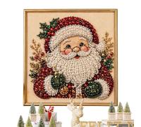 Kit d'art de perles de Noël avec cadre Décoration murale de vacances | Kit de peinture à strass pour débutants, professionnels, artistes, amateurs, ateliers, salon, maison, appartement