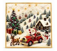 Kit d'art de perles de Noël DIY pour adultes, 3D Pearl Diamond Art Kit avec | Kit de peinture diamant de Noël à faire soi-même pour débutants, kit de peinture diamant pour décoration d'intérieur