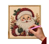 Kit d'art de perles de Noël - Peinture encadrée à faire soi-même | | Comprend un cadre en toile et des perles de perles, ensemble complet d'artisanat de Noël, œuvre d'art décorative faite à la