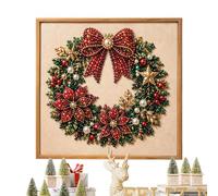 Kit d'art de perles de Noël - Peinture encadrée à faire soi-même | | Comprend un cadre en toile et des perles de perles, ensemble complet d'artisanat de Noël, œuvre d'art décorative faite à la