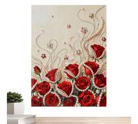 Kit d'art De Perles | Fleur DIY Esthétique 30 X 40 Cm | Coffret Créatif DIY À Assembler - pour Adolescents et Adultes Débutants Décoration Murale Salon Chambre Bureau Cuisine