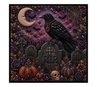 Kit d'art de perles pour Halloween, décoration murale 3D de 25 cm | Effet relief 3D, guide de code graphique, placement facile des perles, convient pour les adultes et les enfants amateurs