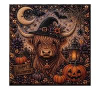 Kit d'art de perles pour Halloween, décoration murale 3D de 25 cm | Effet relief 3D, guide de code graphique, placement facile des perles, convient pour les adultes et les enfants amateurs