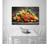 Kit d'art diamant à faire soi-même pour enfants débutants - Corbeille à fruits et légumes - Broderie diamant - Peinture par numéro - Parfait pour la relaxation et la décoration murale de la maison -