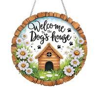 Kit d'art diamant pour adulte - Design de bienvenue - Forme spéciale - Pendentif en acrylique à suspendre - Mosaïque en cristal - Décoration de maison, de porte, de fenêtre avec chaîne - Cadeau de