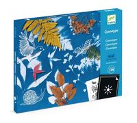 Djeco Jeu créatif Starter Kit – Cyanotype, 8 feuilles photosensibles, 12 motifs