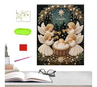 Kit d'Art en Perles Scène Nativité Décor religieux préimprimé avec outils