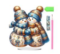 Kit d'art en strass en acrylique 2D avec support | Gem Craft Christmas Tabletop Decor pour adulte Child Family Farmhouse Workplace Chambre Dorme Party Fêtes de vacances Festival d'hiver Festival, scin