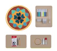 Kit d'art et d'artisanat en émail filigrane à faire soi-même, kit de démarrage en émail à faire soi-même, concevoir votre propre dessous de verre, kits d'art à faire soi-même pour adultes (motif rétro