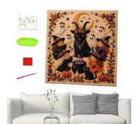 Kit d'art perlé fantôme Halloween Décoration d'automne sans compétences | Art de peinture diamant fantôme Pour jour de pluie, après travail, réunion familiale, adultes,