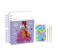 Kit D'art Piquant - 7.09x9.84 Pouces Ensemble D'artisanat Princess, Peinture D'autocollants | Jouet D'activité Créative Avec Des Draps De Dessin Et Des Fournitures Colorées, Un Projet D'artisanat De B