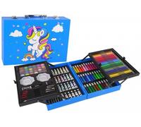 KIT D'ART POUR ENFANTS AVEC 145 PIÈCES Dans une trousse à crayons rose avec une licorne