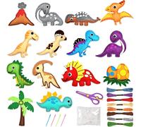 Kit D'artisanat D'animaux De Terre De Calcul,Feutre De Couture Bricolage,Animaux En Peluche Pour Enfants,Ensemble De Couture Pour Débutants,Jouet D'art Pour Fille - Type Dinosaur #A