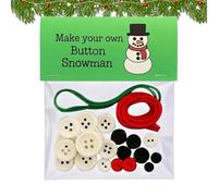 Kit D'artisanat De L'ornement De Noël - Set De Bonhomme De Neige À Boutons 6pcs, Fabricants De Mémoire Festifs, Décoration Faite À La Main, Décoration Suspendue Des Vacances | Ornements D'arbres Créat