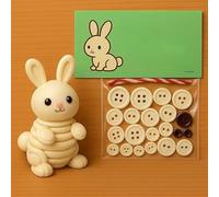 Kit d'artisanat d'ornement de Bouton Animal Bricolage - décor Suspendu 3D d'écureuil Vache des Hautes Terres pour Une activité familiale Vacances à la Maison Rabbit