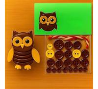 Kit d'artisanat d'ornement de Bouton Animal Bricolage - décor Suspendu 3D d'écureuil Vache des Hautes Terres pour Une activité familiale Vacances à la Maison Owl