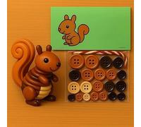 Kit d'artisanat d'ornement de Bouton Animal Bricolage - décor Suspendu 3D d'écureuil Vache des Hautes Terres pour Une activité familiale Vacances à la Maison Squirrel