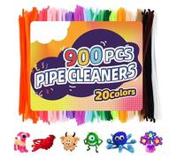 Kit d'artisanat -pipe couleur macaron - 300/600/900 pièces bandes en peluche pour | Nettoyeurs de bouquets et de tuyaux pliants simulés | Ensemble d'art et d'artisanat créatifs - Décoratio