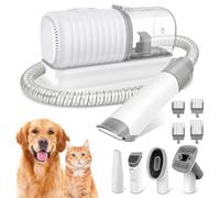 Kit d'aspirateur de toilettage pour chien, aspirateur de toilettage pour animaux de compagnie avec tondeuse électrique pour poils de chien, brosse de toilettage de 1,5 L, outil de nettoyage et suceur