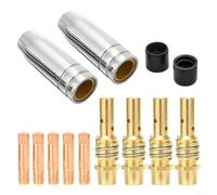 Kit d'assemblage de buse 0,030 0,8 mm pour lampe torche MIG/MAG 15AK 13 pièces avec 4 supports, 2 buses, 2 couvercles en cuivre, acier inoxydable et nylon
