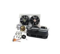 Kit d'assemblage de climatisation for véhicule lourd 12 V/24 V, système de refroidissement complet avec compresseur, évaporateur en aluminium et condenseur à flux parallèle(24V single cool)