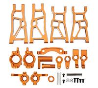 Kit D'assemblage de Direction de Bras de Suspension RC, Kit de Pièces de Mise à Niveau en Métal RC en Alliage D'aluminium Haute Résistance Compatible avec ZD Racing DBX 10 1/10(Orange)