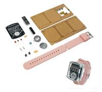 Kit d'assemblage d'horloge électronique avec chiffres LED de 0,7 cm, projet de soudure pratique pour débutants, interrupteur 12/24 heures, teinte bleu lac (poudre)