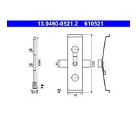 Kit d'assemblage, plaquette de frein ATE 13.0460-0521.2