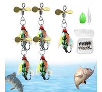 Kit d'assortiment avec mouche - Appât artificiel avec paillettes réfléchissantes | Kit de crochet de poisson multifonction, accessoires de capture de carpes, outils frais et d'eau