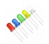 Kit d'assortiment de 100 LED rondes F5 5 mm, 5 couleurs, diodes électroluminescentes diffuses ultra lumineuses pour Projets Électroniques(Multi-colored)