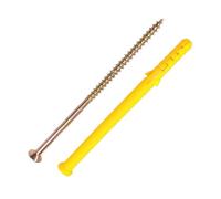 Kit D'assortiment De 100 Pièces For Fixations Et Vis À Placo - 50 Chevilles En Plastique Tête Plate(8 x 80mm)