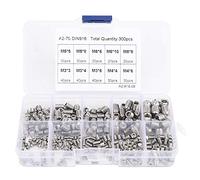 Kit d'assortiment de 300 vis à tête creuse, M3/M4/M5/M6/M8, vis à pointe hexagonale interne, fixations en acier inoxydable A2-70 pour poignées de porte, robinets, machines meubles