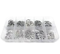 Kit d'assortiment de 340/910 pièces M3 à M20, noir, 65 mn, roulement d'arbre en acier inoxydable, clip de retenue, anneau élastique, circlip externe de type C(Set B)