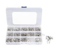 Kit d'assortiment de 840 boulons et écrous, jeu de vis métriques M2.5 en acier inoxydable, vis à tête hexagonale avec rondelles plates, pour appareils ménagers, meubles,