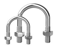 Kit d'assortiment de boulons en U en acier inoxydable 316, vis en U M6 de qualité marine avec écrous, colliers de serrage ultra-résistants à la corrosion(M6*42-2 sets)