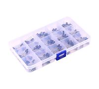 Kit d'assortiment de condensateurs électrolytiques 200 pièces 15 types 0 1UF à 220UF avec boîte de rangement pour la réparation et le remplacement de projets électroniques de