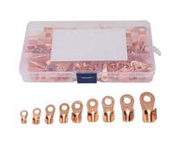 Kit d'assortiment de connecteurs 5A-100A avec boîte, 120 pièces, cosses de fils robustes, baril ouvert, terminaux à anneaux en cuivre